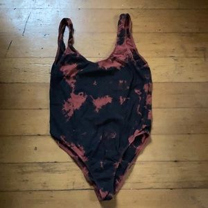 Obey bleach tie dye low back bodysuit